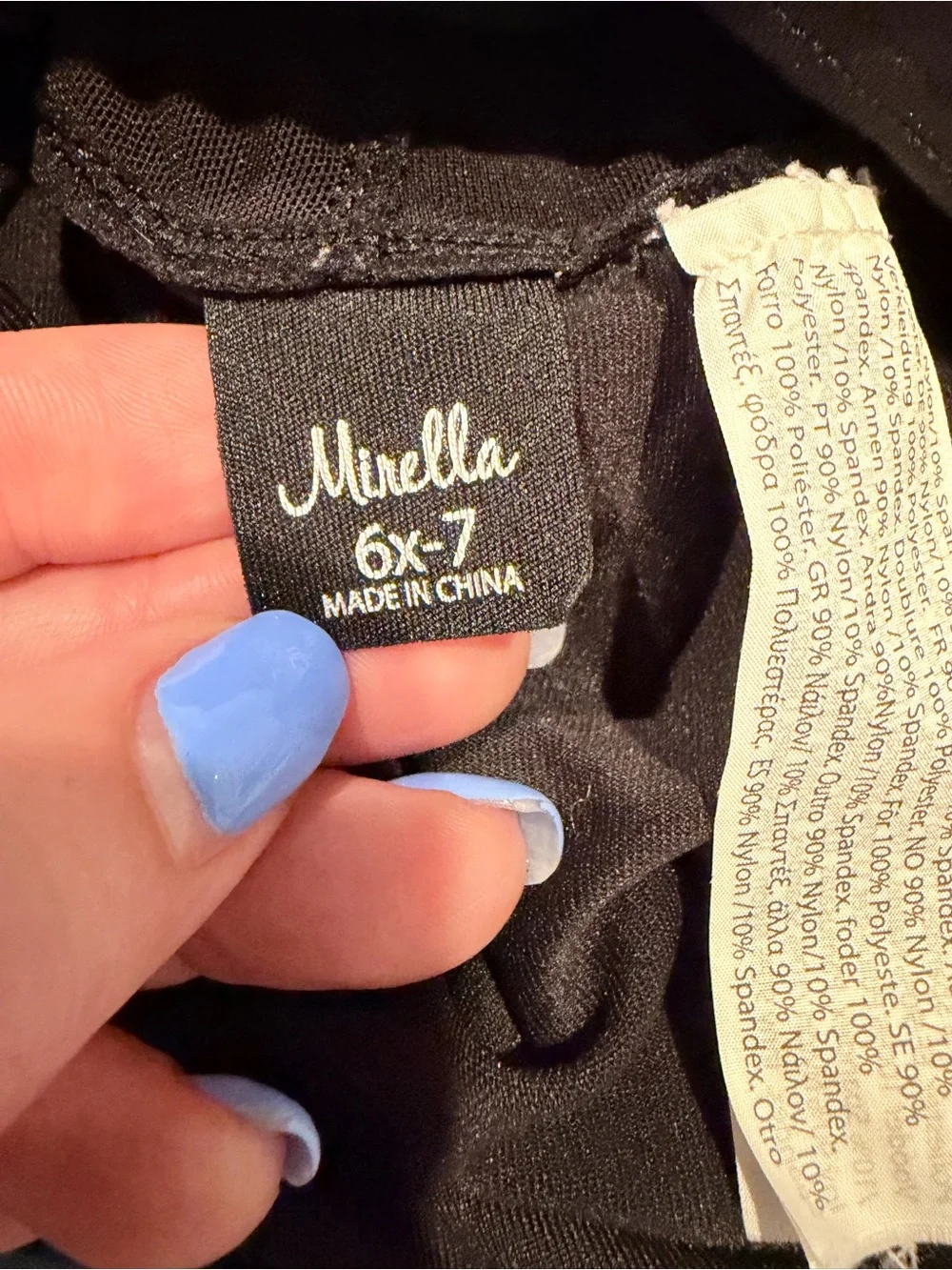 Mirella Black Sleeveless Leotard with Mesh Yoke